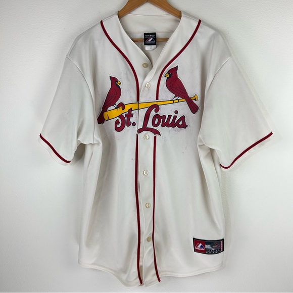 Majestic Other - Vtg Majestic Men’s St. Louis Cardinals Stained Grunge Baseball Jersey Size XL